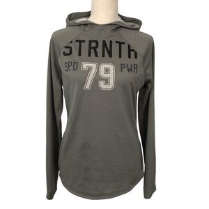 REEBOK PLAY DRY Sweatshirt Boys Size Medium Gray Hood Pullover Hoodie Stretchy